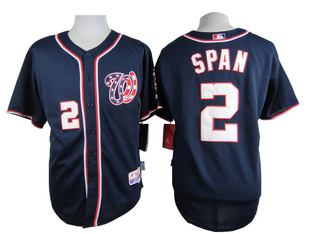 Men Washington Nationals #2 Span Blue MLB Jerseys->washington nationals->MLB Jersey